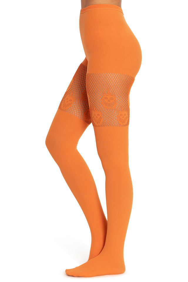 BlackMilk Clothing - Pumpkin Orange Suspender Hosiery