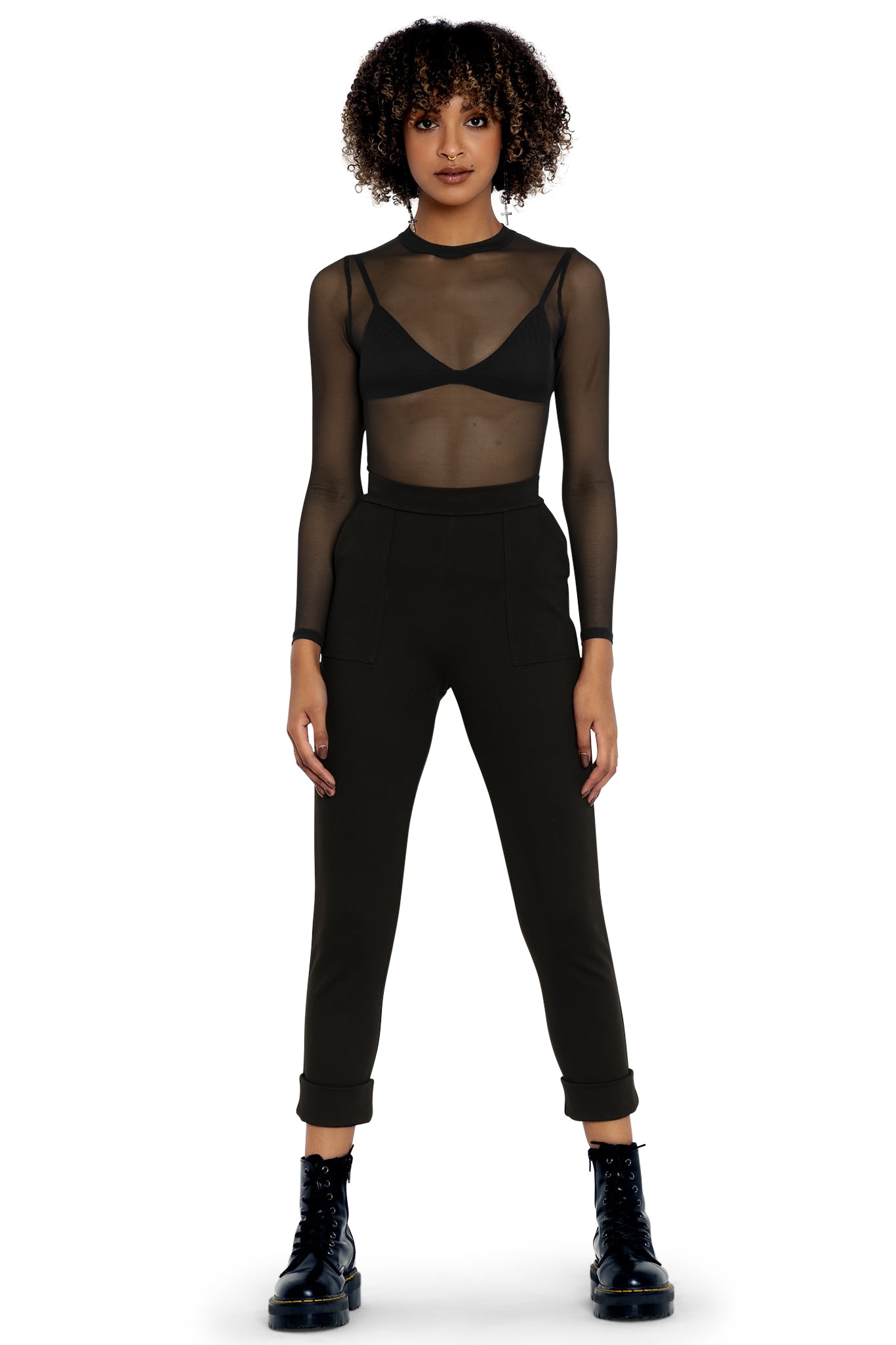 Push It Ponte High Waisted Cuffed Pants – BlackMilk Clothing