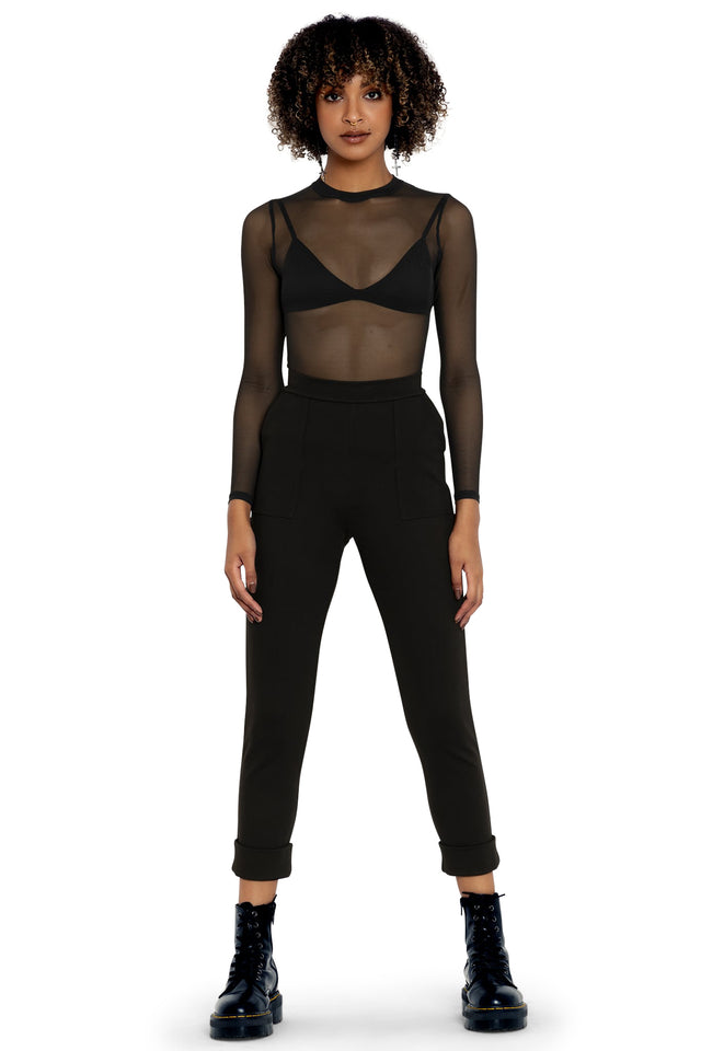 Push It Ponte High Waisted Cuffed Pants front