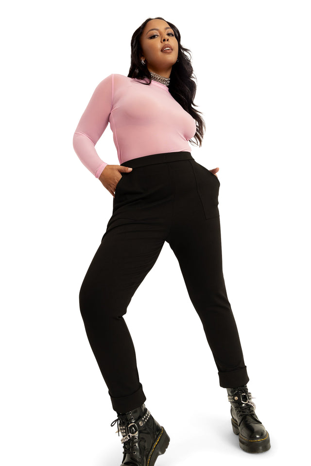 Push It Ponte High Waisted Cuffed Pants wide 