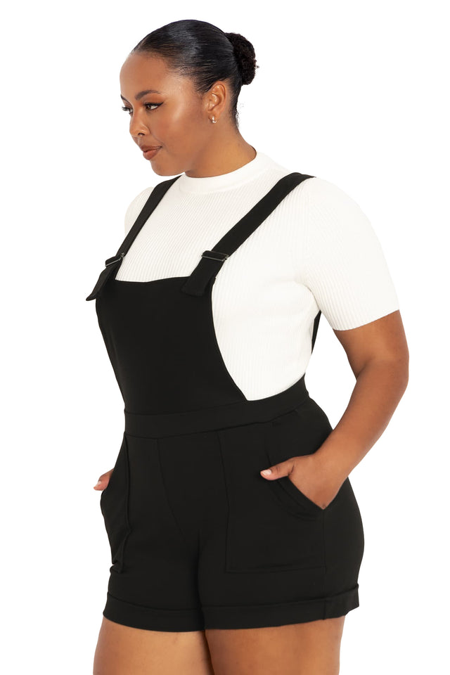 BlackMilk Clothing - Push It Short Overalls