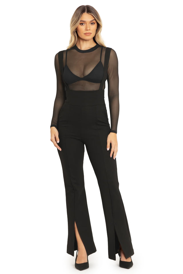 BlackMilk Clothing - Push It Underbust Flare Overalls