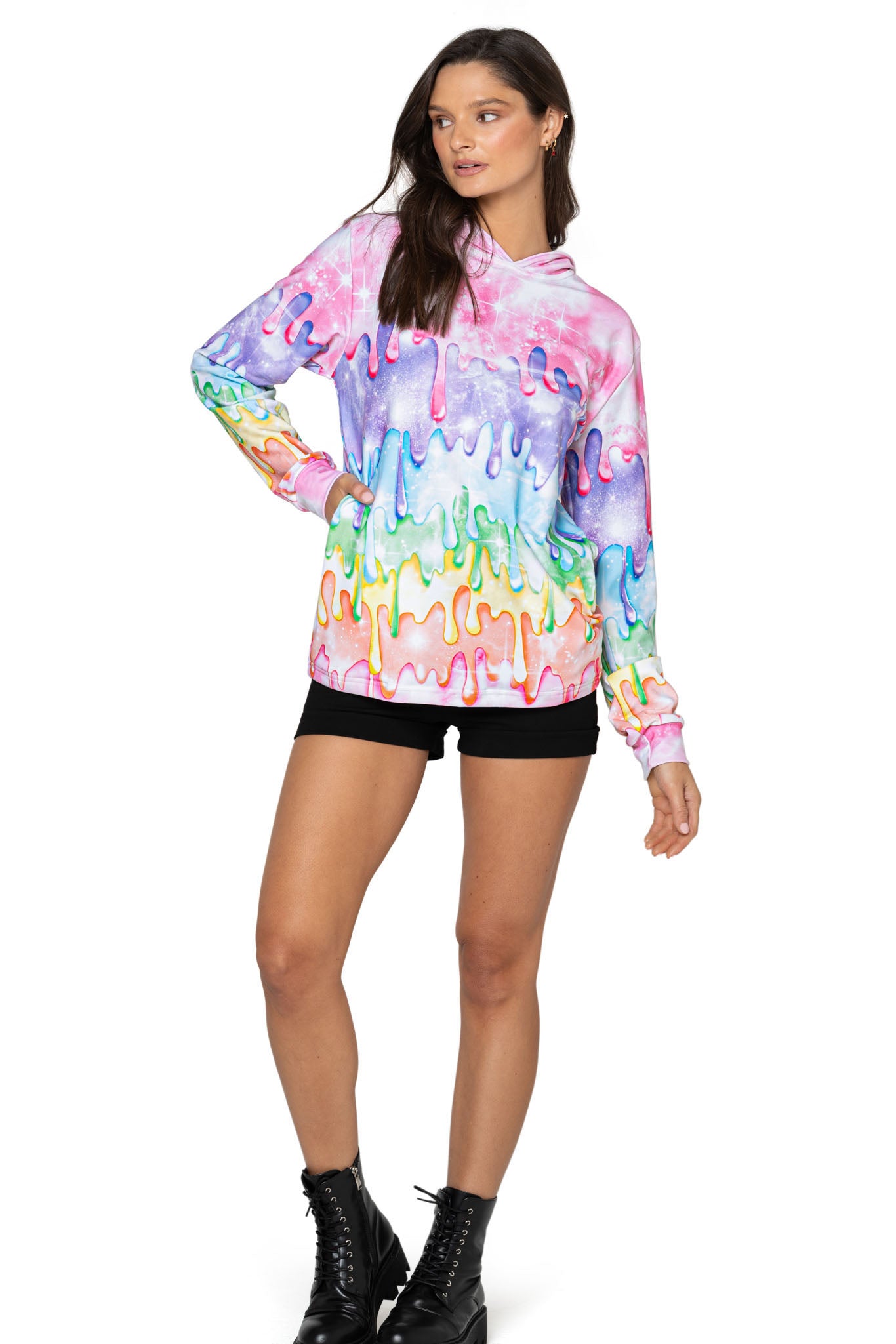Rainbow Drip Hoodie Sweater - Limited – BlackMilk Clothing
