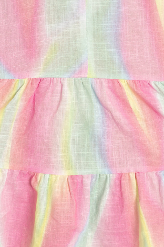 Rainbow Puff Sleeve Smock Dress Swatch 