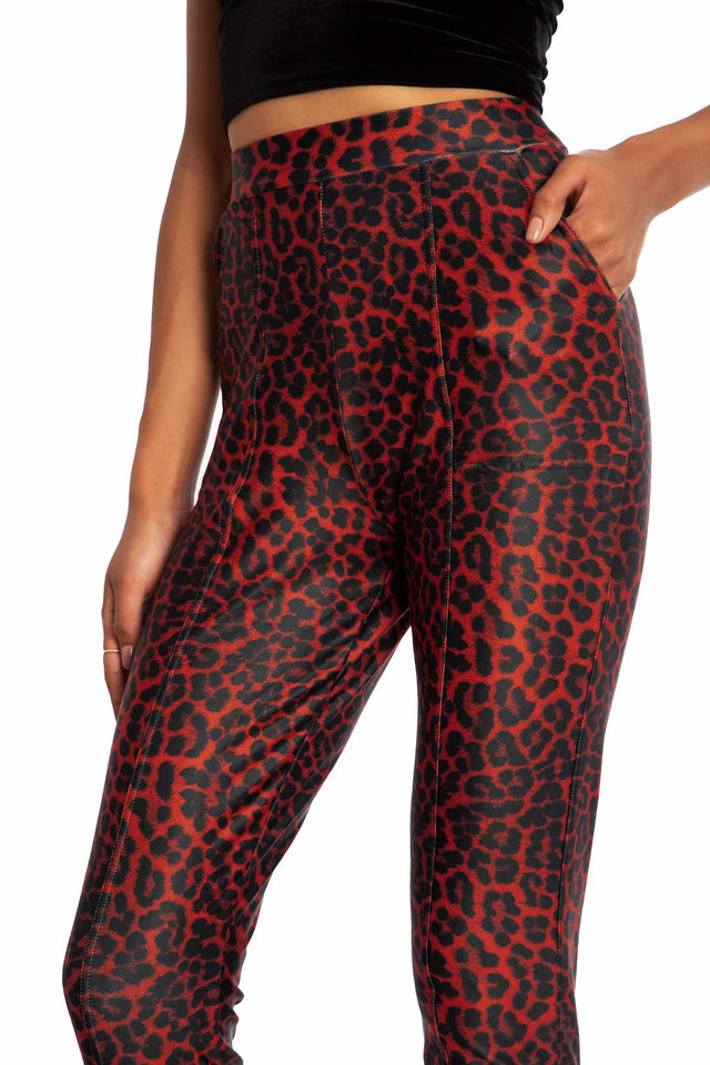 Claws Out Red Matte Cuffed Pants