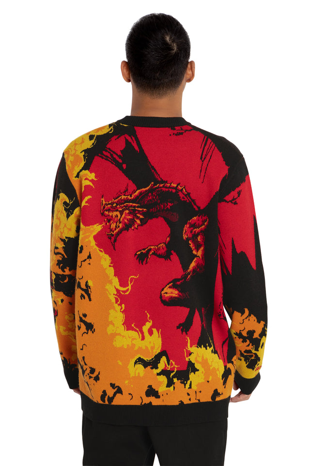 Red Dragon Oversized Knit Sweater