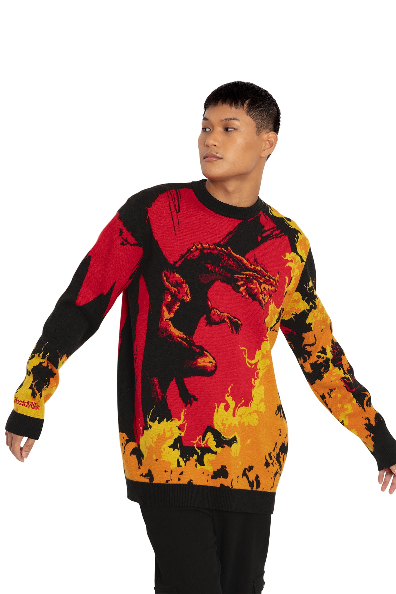 Red Dragon Oversized Knit Sweater - Limited – BlackMilk Clothing