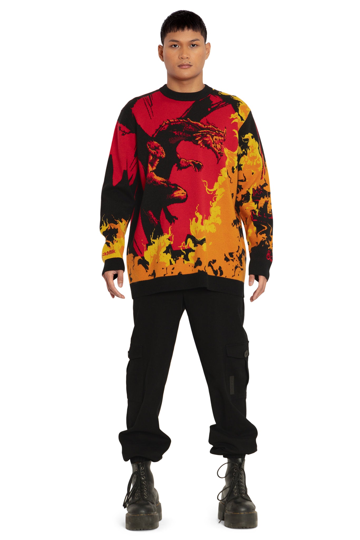 Red Dragon Oversized Knit Sweater - Limited – BlackMilk Clothing