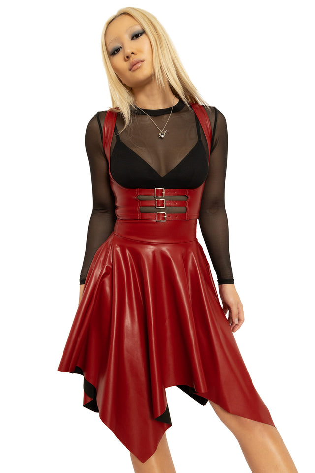 Red Route  Triple Buckle Underbust Corset wide