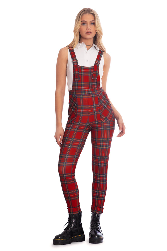 Tartan Red Overalls