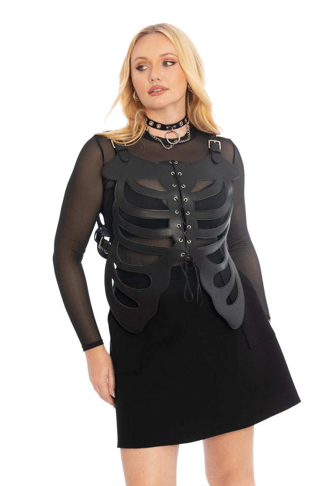 rib cage dress Hot Topic Teenage Runaway Rib Cage Long-Sleeved Dress Size XS Halloween Costume