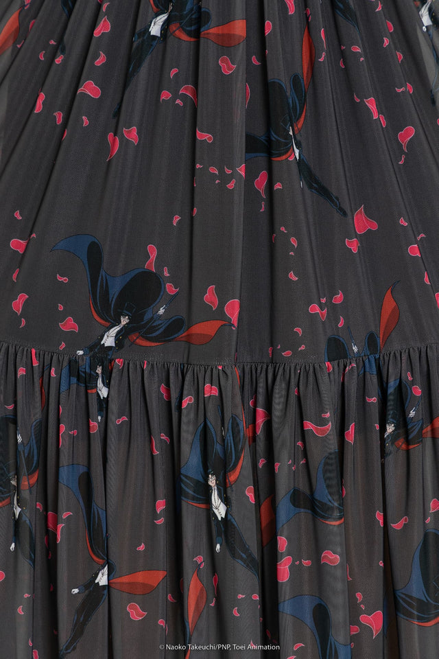 Roses And Tuxedo Mask Sheer Midaxi Dress Swatch 