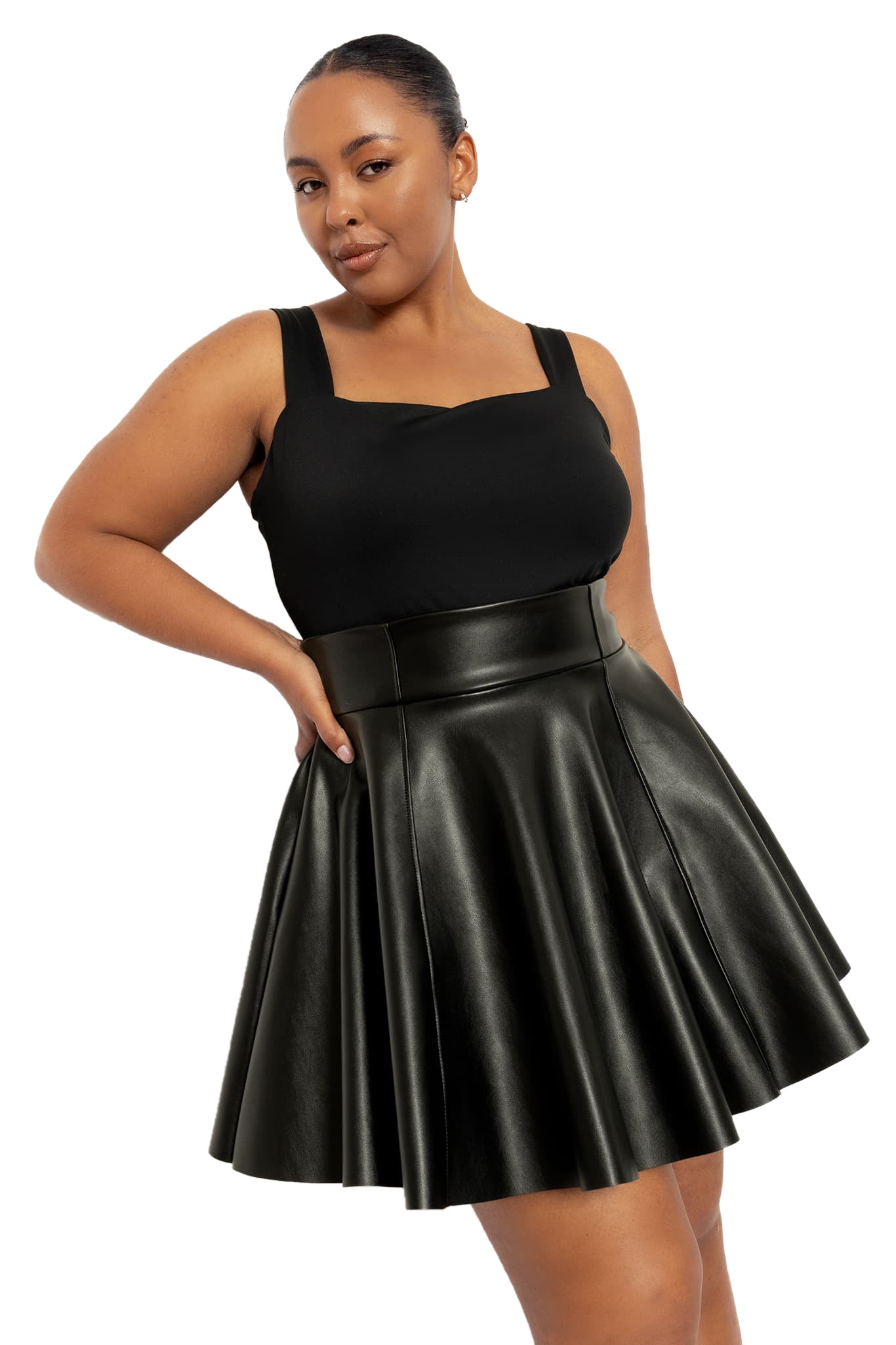 Plus size skater skirt knee length best sale