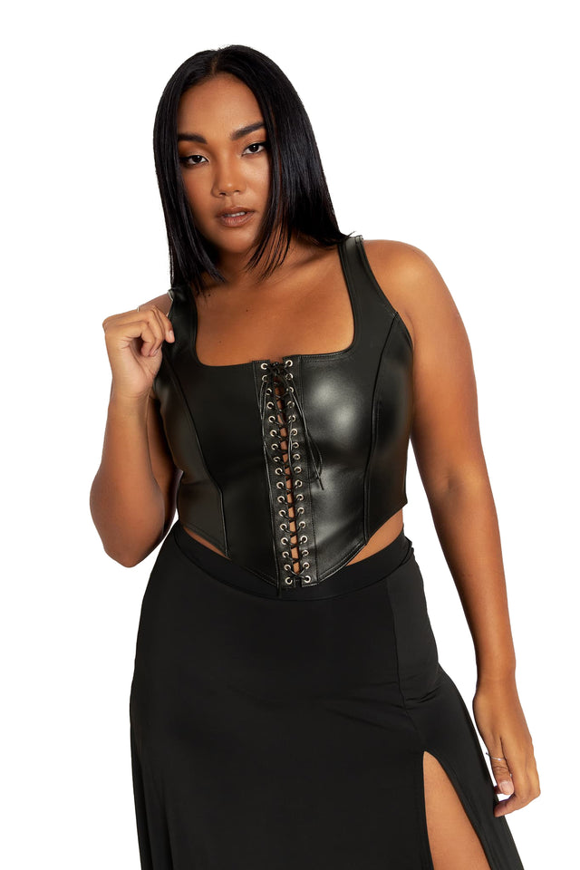 Route  Lace Up Corset Top closeup