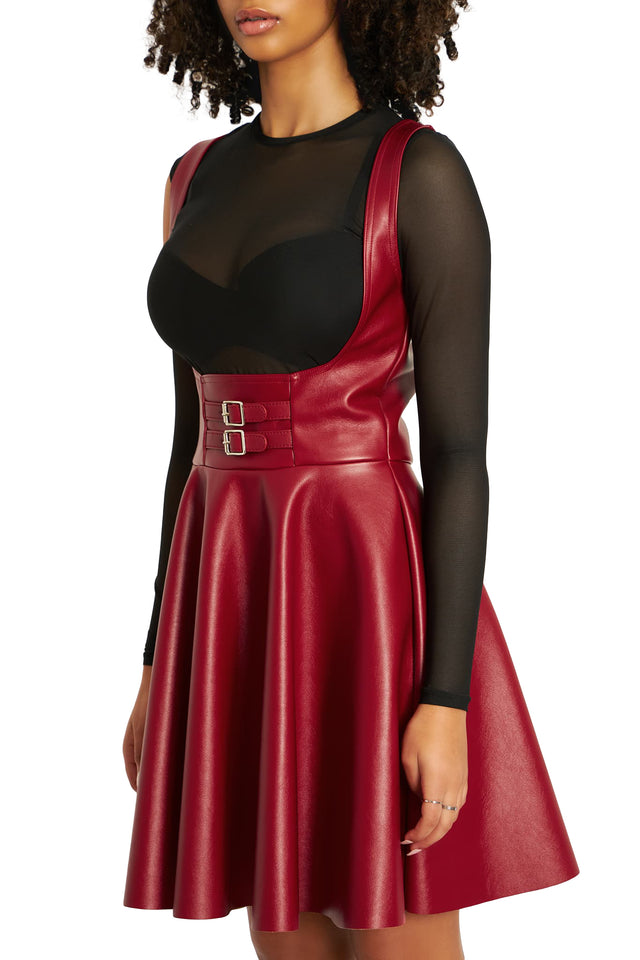BlackMilk Clothing - Route 666 Red Underbust Corset Dress