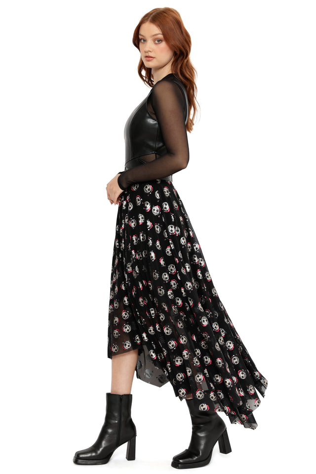 women’s dark christmas dress santa skull gothic holiday look