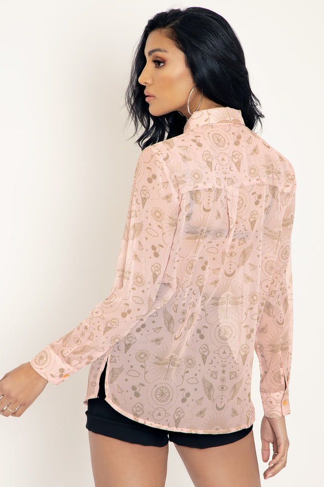 Sacred Happiness Button Me Up Shirt