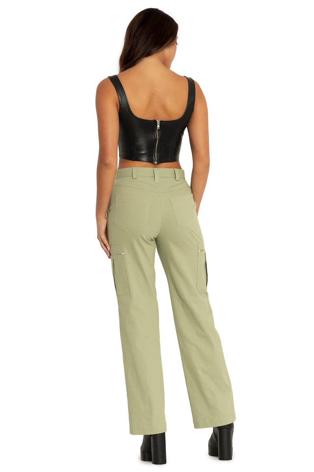 Sage Wide Leg Cargo Pants Back