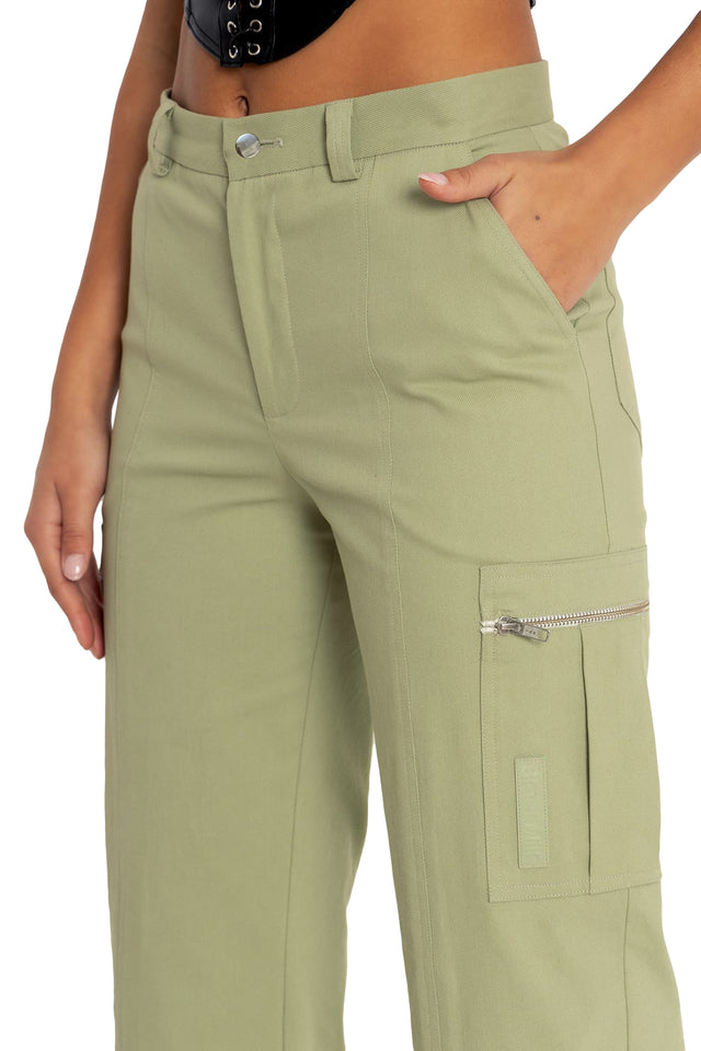 Sage Wide Leg Cargo Pants Print