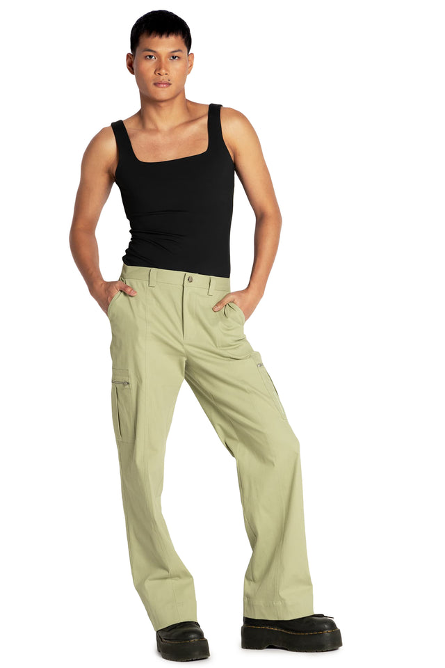 Sage Wide Leg Cargo Pants  Front 