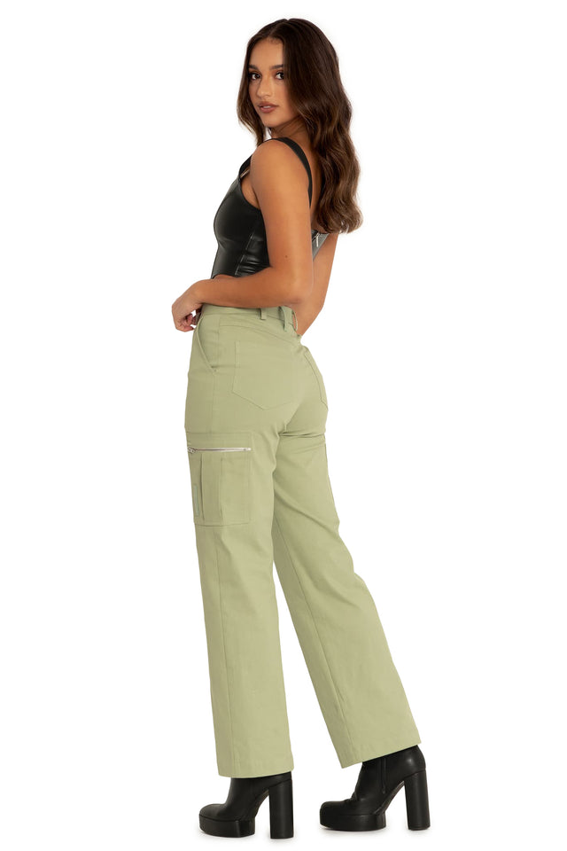 Sage Wide Leg Cargo Pants  Side