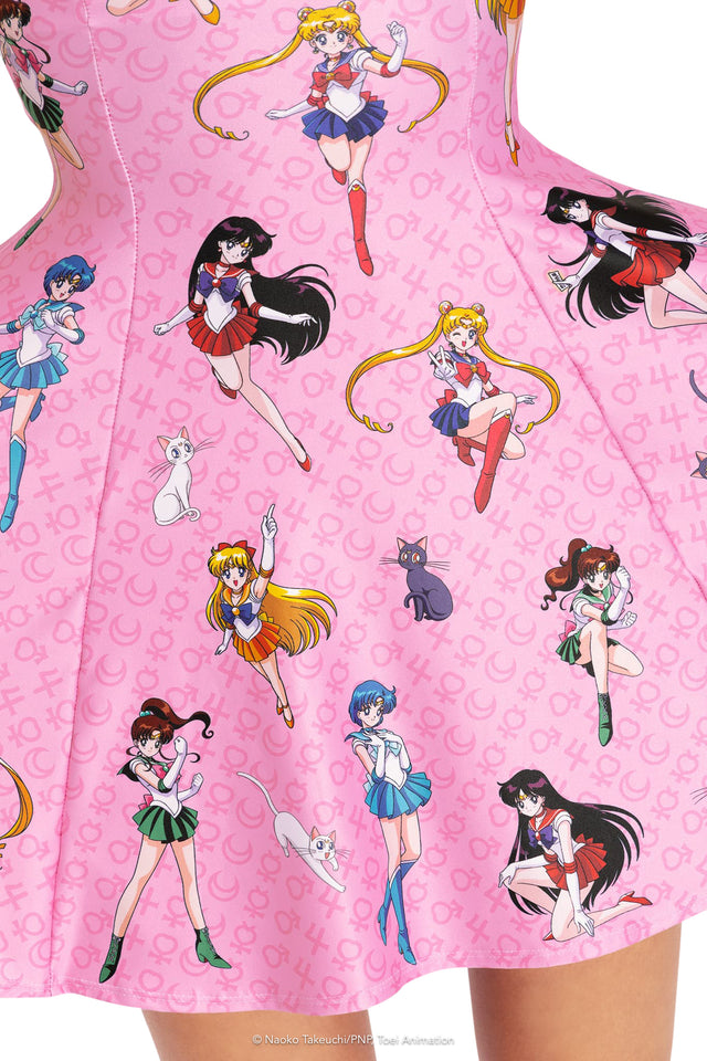 Sailor Guardians Mini Strappy Dress Print