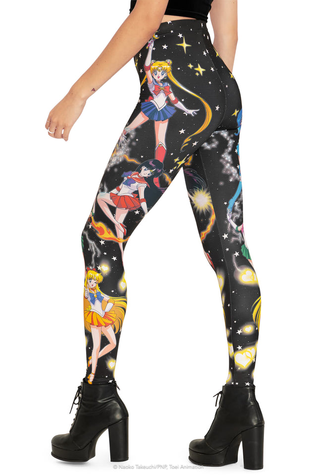 Sailor Guardians Powers High Waisted Matte Finish Leggings