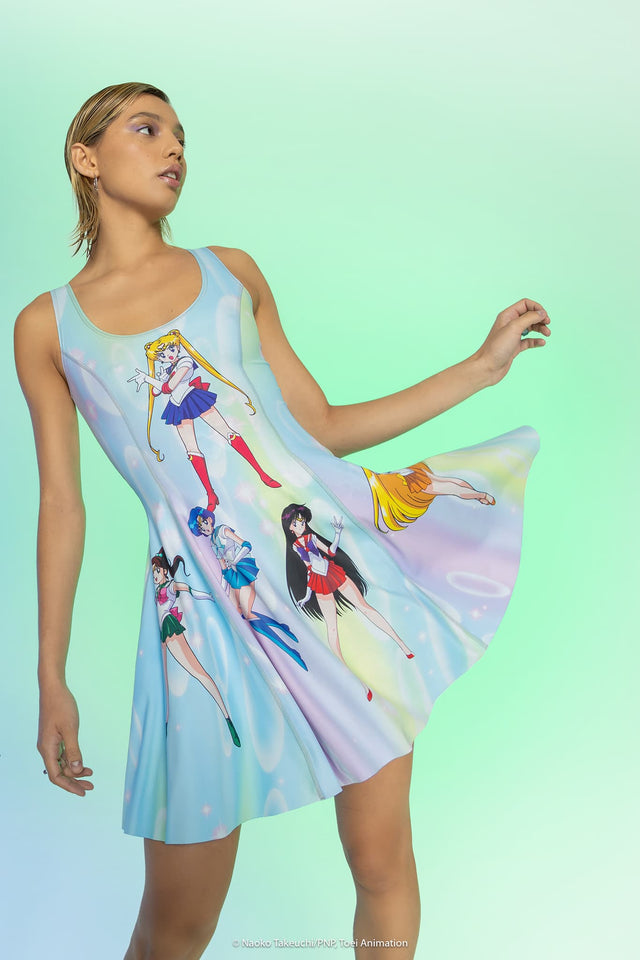 BlackMilk Clothing x Pretty Guardian Sailor Moon - Sailor Guardians Vs Dark Kingdom In Out Dress - Sailor Moon Merchandise - Collaboration apparel - Licenced.
