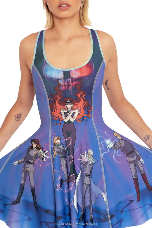 BlackMilk Clothing x Pretty Guardian Sailor Moon - Sailor Guardians Vs Dark Kingdom In Out Dress - Sailor Moon Merchandise - Collaboration apparel - Licenced.