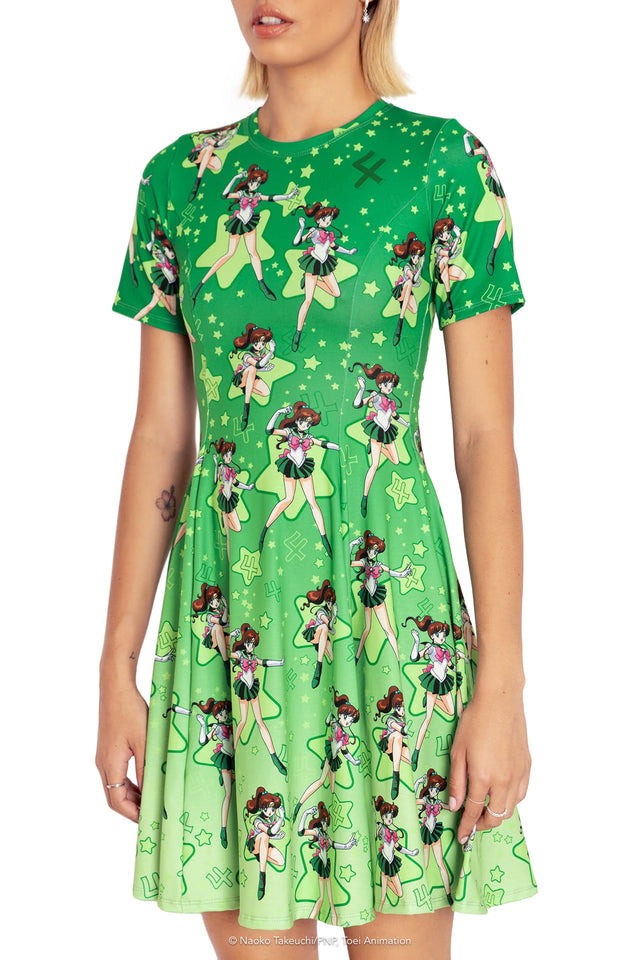 BlackMilk Clothing x Pretty Guardian Sailor Moon - Sailor Jupiter Longline Evil Tee Dress - Sailor Moon Merchandise - Collaboration apparel - Licenced.