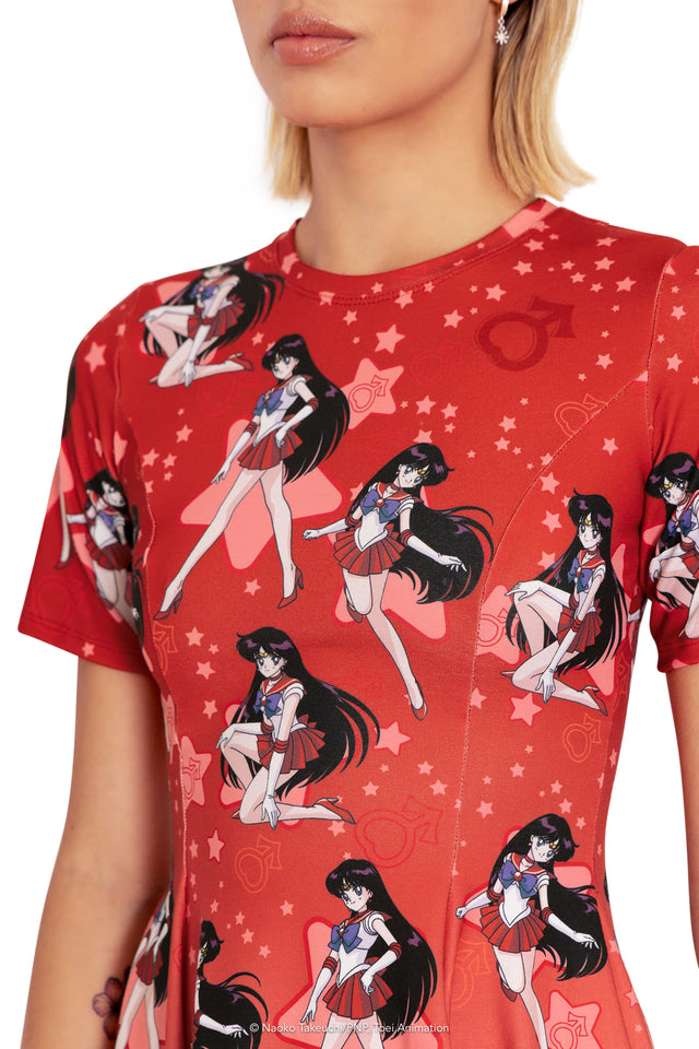 Sailor Mars Evil Tee Dress Print 