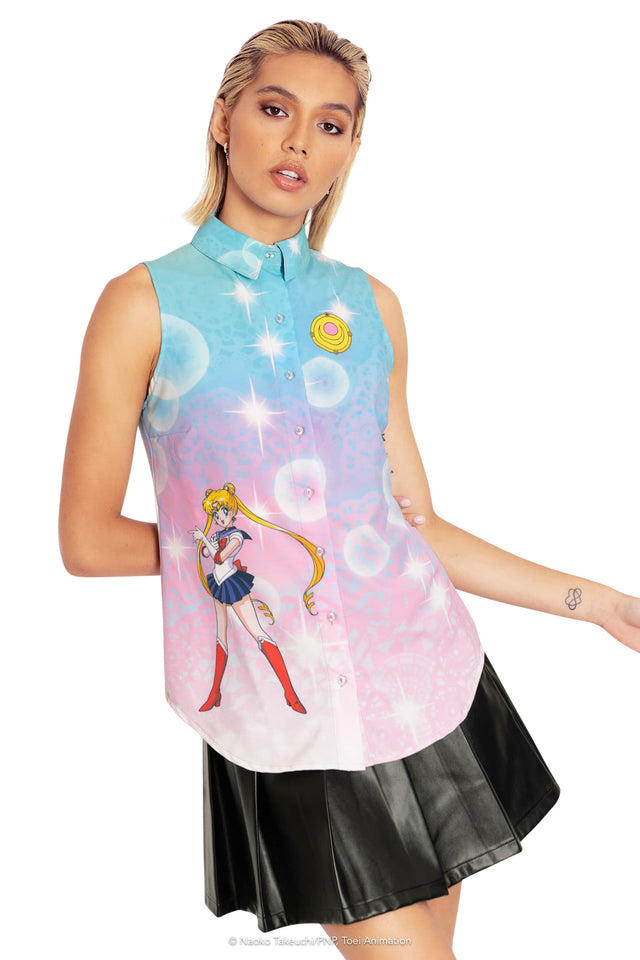 BlackMilk Clothing x Pretty Guardian Sailor Moon - Sailor Moon Bubbles Business Time Shirt - Sailor Moon Merchandise - Collaboration apparel - Licenced.