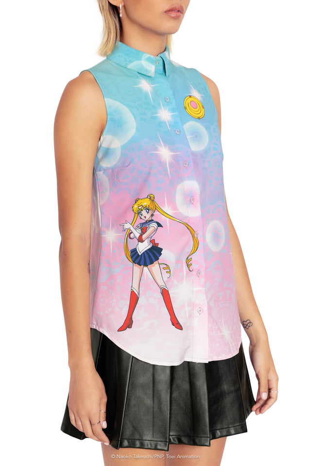 BlackMilk Clothing x Pretty Guardian Sailor Moon - Sailor Moon Bubbles Business Time Shirt - Sailor Moon Merchandise - Collaboration apparel - Licenced.