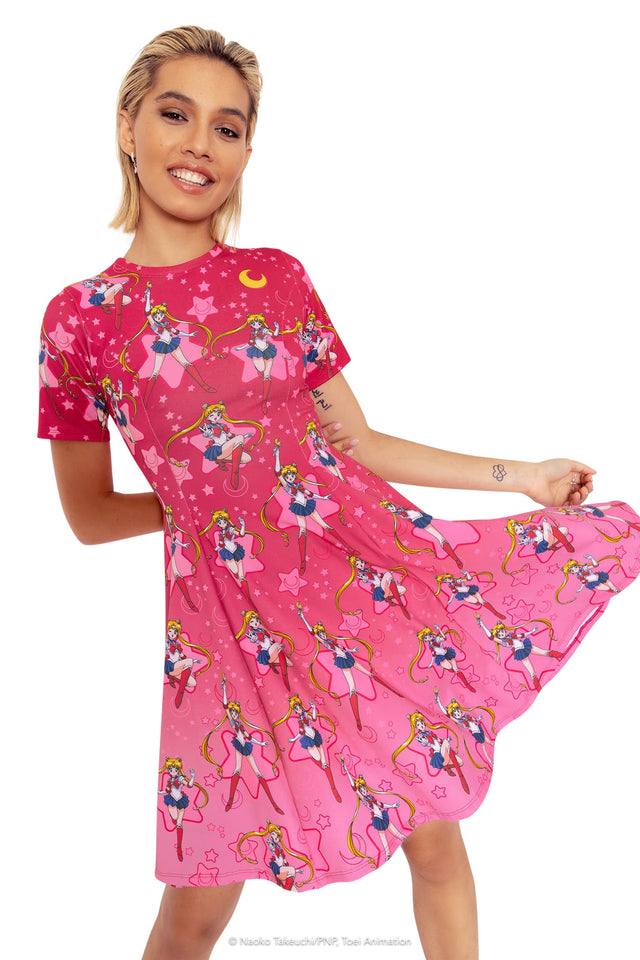 sailor moon skater dress Sailor Moon Inspired Skater Dress | Anime Cosplay Comic Con Outfit | Magical Girl Festival Clothing | Kawaii Geek Fashion | Sizes XS to 3XL