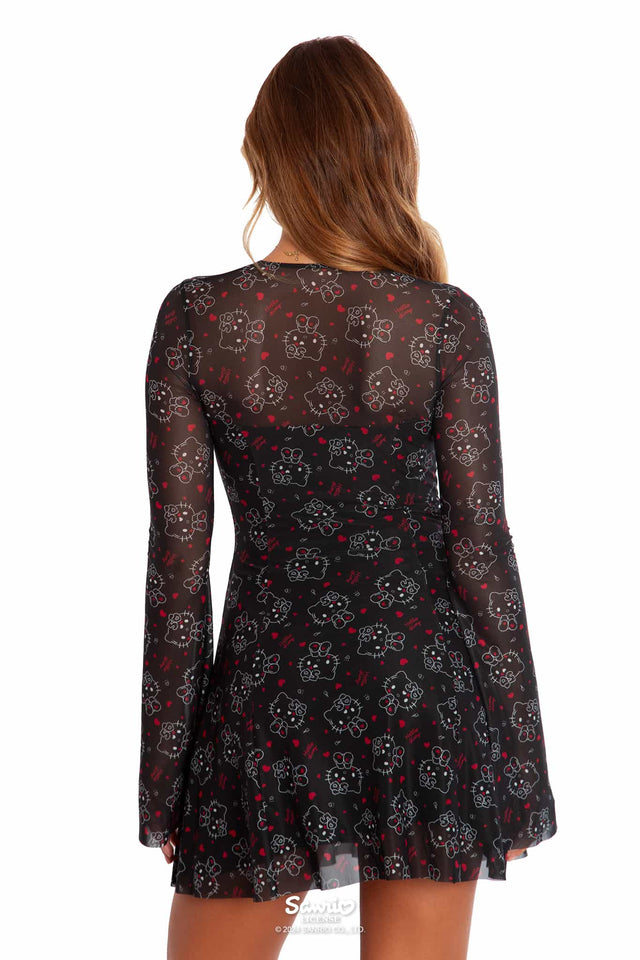 50 Years Of Hello Kitty Bow Shrug Dress - Limited BlackMilk Clothing 50 Years Of Hello Kitty Bow Shrug Dress - Limited BlackMilk Clothing