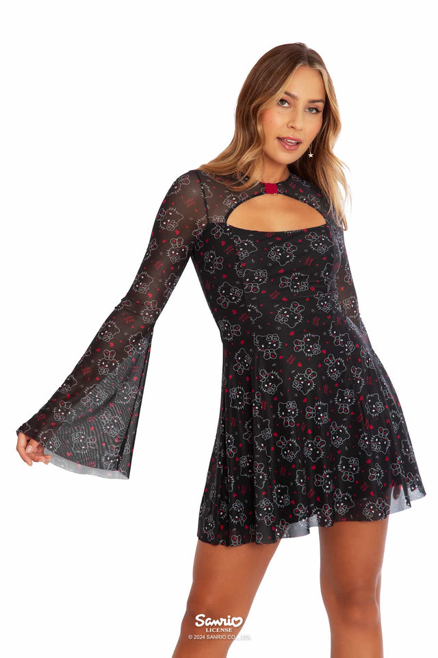 50 Years Of Hello Kitty Bow Shrug Dress - Limited BlackMilk Clothing 50 Years Of Hello Kitty Bow Shrug Dress - Limited BlackMilk Clothing