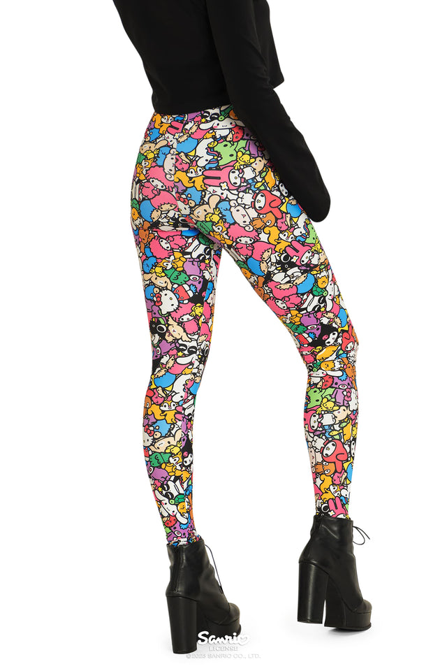 BlackMilk Clothing x Sanrio - Sanrio All Stars Matte Finish High Waisted Leggings - Sanrio Merchandise - Collaboration apparel - Licenced.