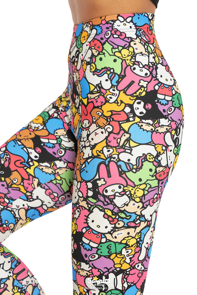 BlackMilk Clothing x Sanrio - Sanrio All Stars Matte Finish High Waisted Leggings - Sanrio Merchandise - Collaboration apparel - Licenced.