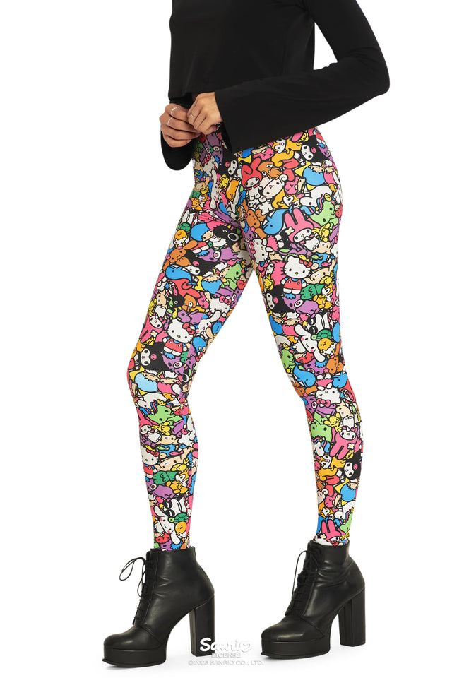 Sanrio All Stars Matte Finish High Waisted Leggings SIde