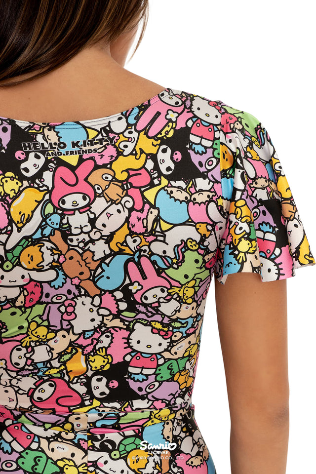 BlackMilk Clothing x Sanrio Hello Kitty - Sanrio All Stars Rio Playsuit - Sanrio Merchandise - Collaboration apparel - Licenced.