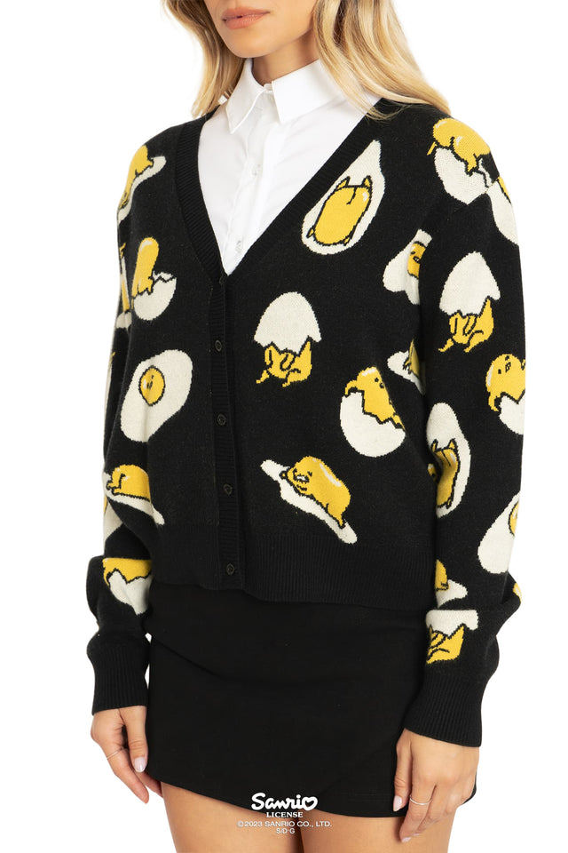 Sanrio Black Gudetama Cropped Cardigan Side