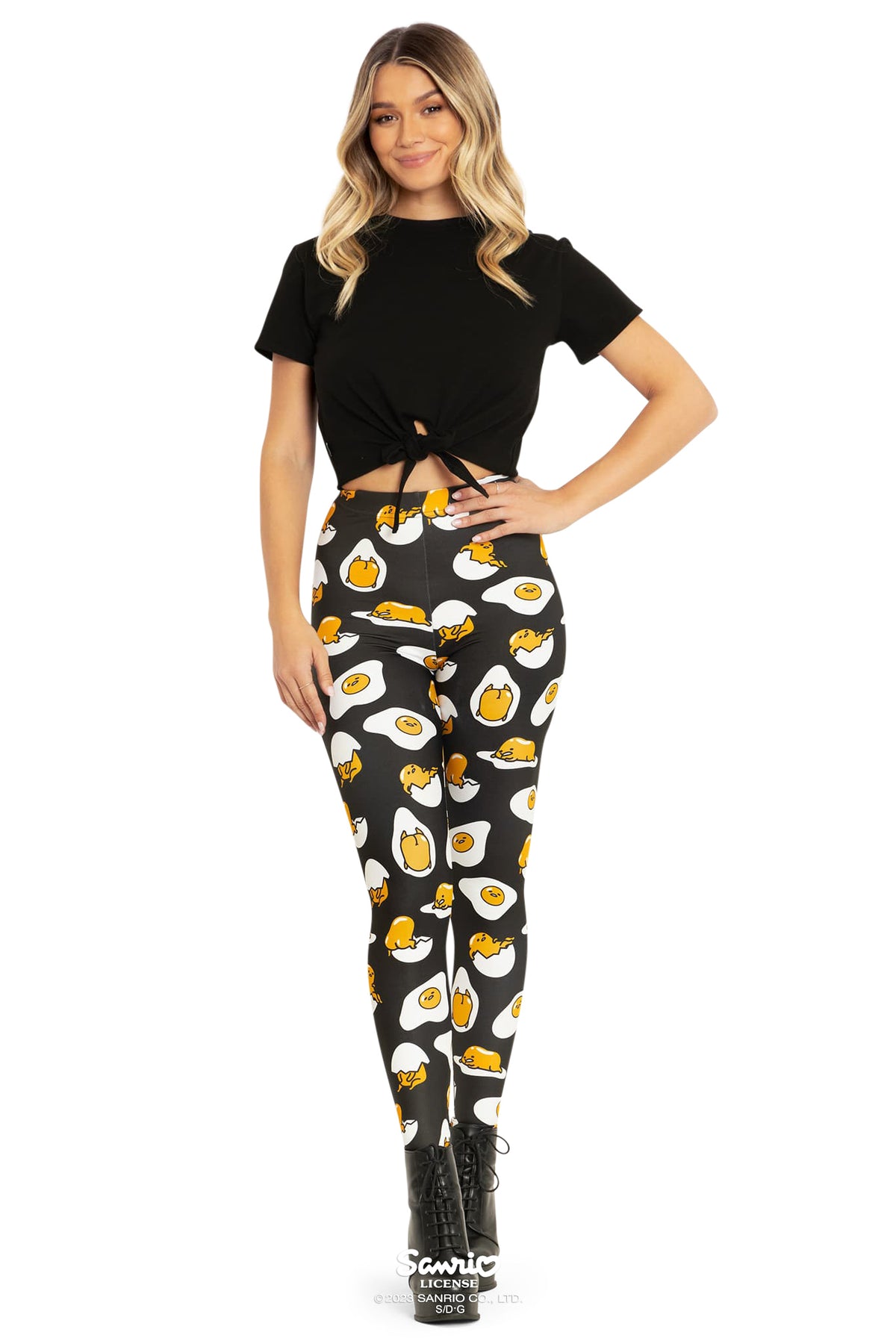 Matte Collection Clothes Gudetama Black High Waisted Matte Finish Leggings - Limited – BlackMilk ...