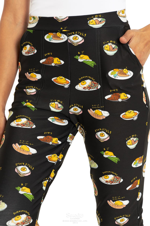 BlackMilk Clothing x Sanrio Gudetama - Sanrio Eat With Gudetama Cuffed Pants - Sanrio Merchandise - Collaboration apparel - Licenced.