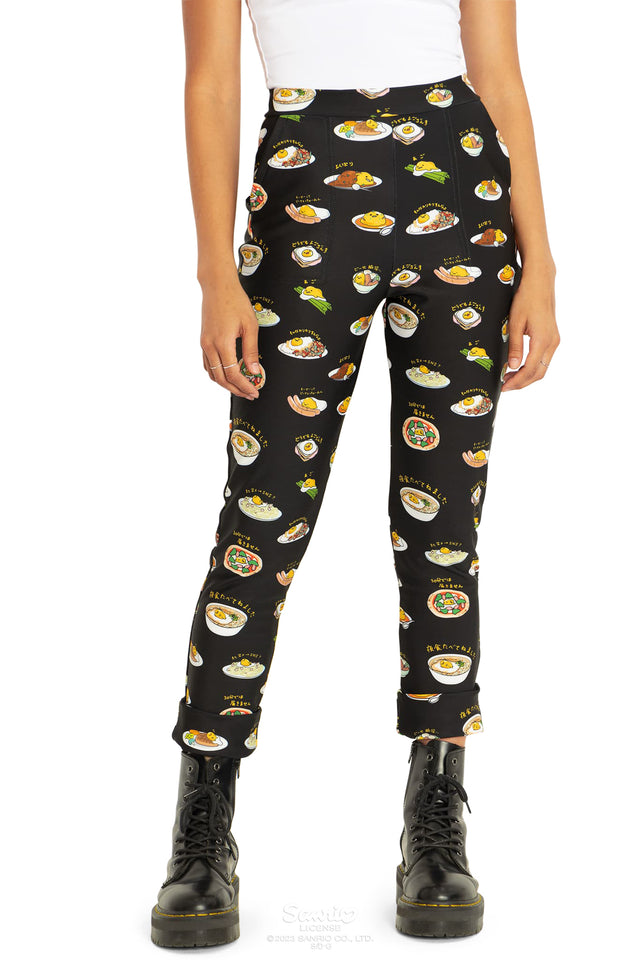 Sanrio Eat With Gudetama Cuffed Pants Front 