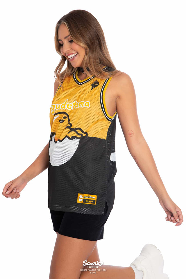 Gudetama Merchandise - Official Sanrio Products - Licensed Apparel - Kawaii Fashion - Unisex, Men's, Women's Basketball Jersey Top - Sportswear, Activewear