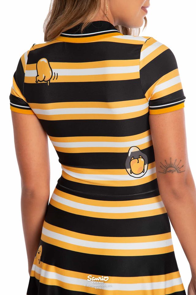 Gudetama Merchandise - Official Sanrio Products - Licensed Apparel - Kawaii Fashion - Women's Mini Short Sleeve Dress