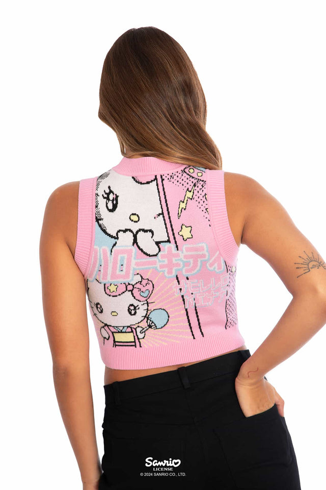 Hello Kitty Merchandise - Official Sanrio Products - Licensed Apparel - Kawaii Fashion - Womens's Pastel Sleeveless Knit