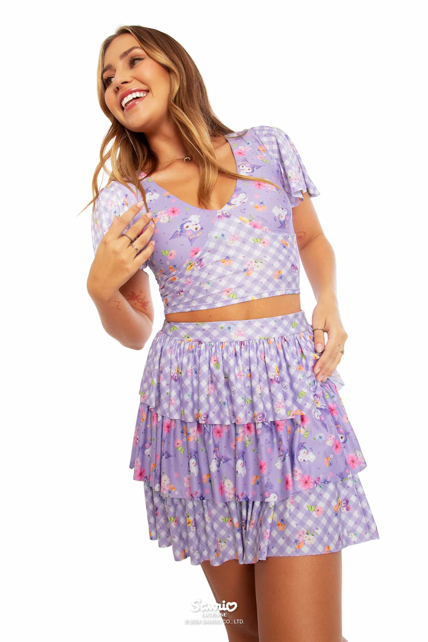 Gingham Kuromi Tiered Skirt - Limited – BlackMilk Clothing