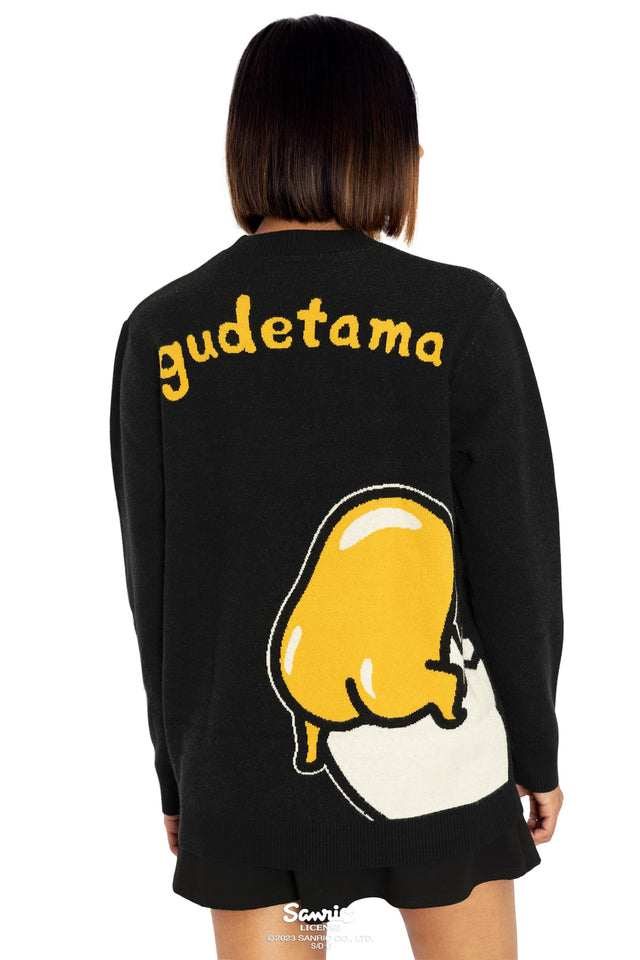 BlackMilk Clothing x Sanrio Gudetama - Sanrio Lazy Gudetama Knit Oversized Sweater  - Sanrio Merchandise - Collaboration apparel - Licenced.