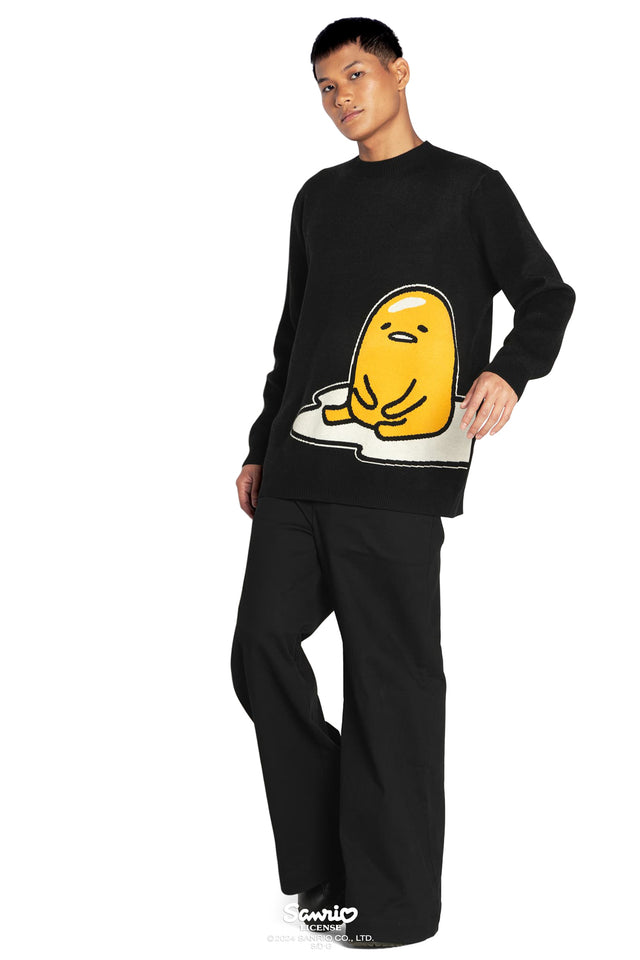 Sanrio Lazy Gudetama Knit Oversized Sweater Front